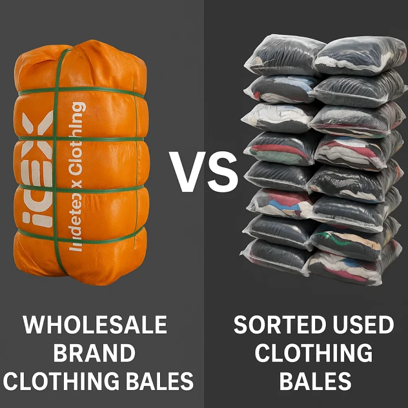 Wholesale Brand Clothing Bales vs Sorted Used Clothing Bales